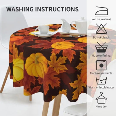 60 Inch Round Thanksgiving Rustic Table Cloth - GiddyGoatStore