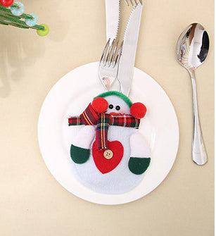 Christmas Tableware Sets Knife And Fork Decorative Santa Snowman