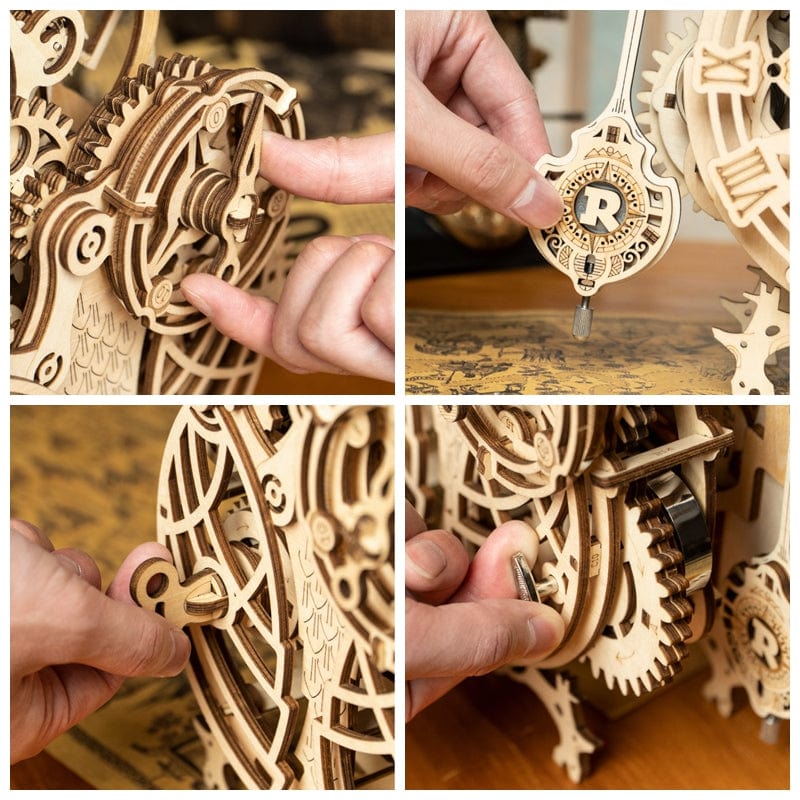 161pcs DIY 3D Owl Wooden Clock Toy Model
