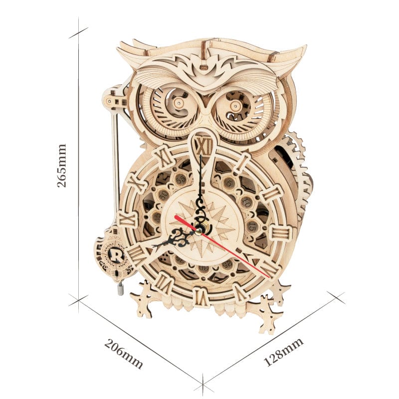 161pcs DIY 3D Owl Wooden Clock Toy Model - GiddyGoatStore