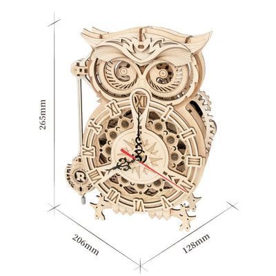 161pcs DIY 3D Owl Wooden Clock Toy Model - GiddyGoatStore