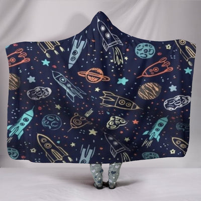 Hooded Blanket - Outer Space Chalkboard - GiddyGoatStore