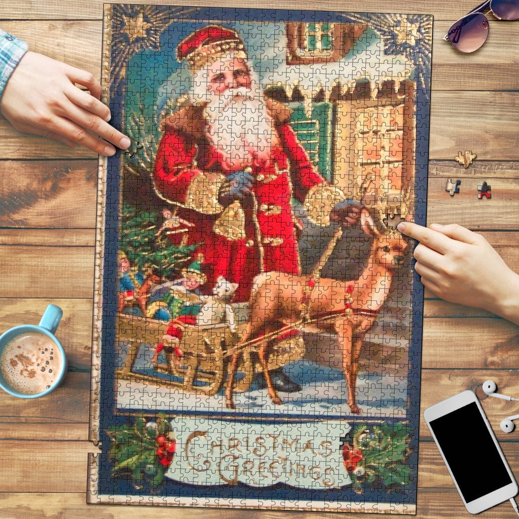 Jigsaw Puzzle - Vintage Christmas Greetings - GiddyGoatStore