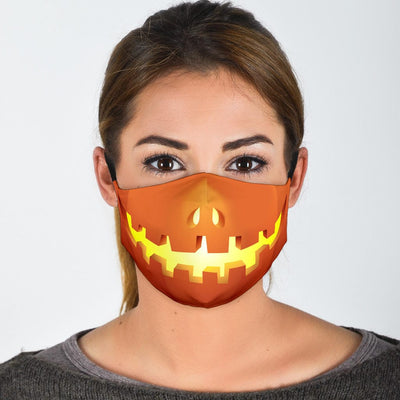 Face Mask - Halloween Pumpkin Jack O' Lantern Smile - GiddyGoatStore