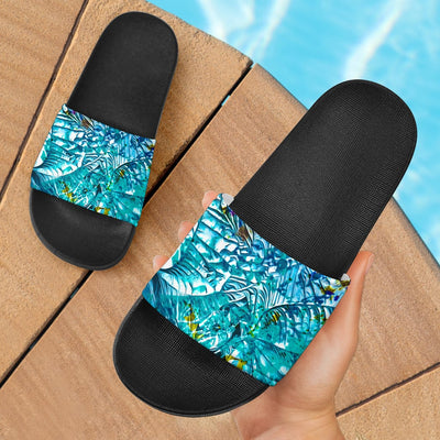 Sandals - Blue Leaf Slide - GiddyGoatStore
