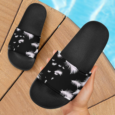 Sandals - Black & White Feather - GiddyGoatStore
