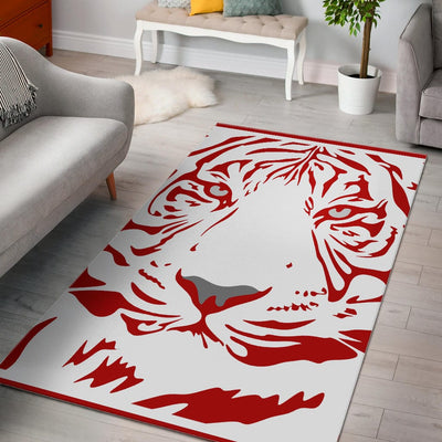 Rug - Red White Tiger - GiddyGoatStore