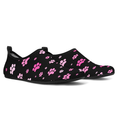 Aqua Barefoot Shoes - Pink Paw Print - GiddyGoatStore