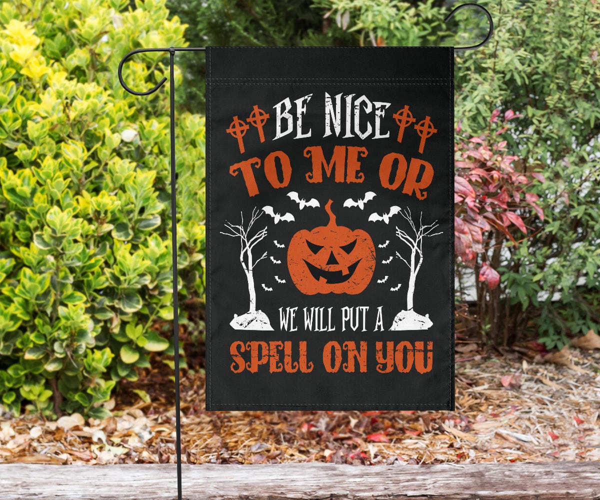 Flag - Be Nice To Me Halloween - GiddyGoatStore