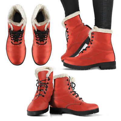 Faux Fur Leather Boots - Fiesta - GiddyGoatStore
