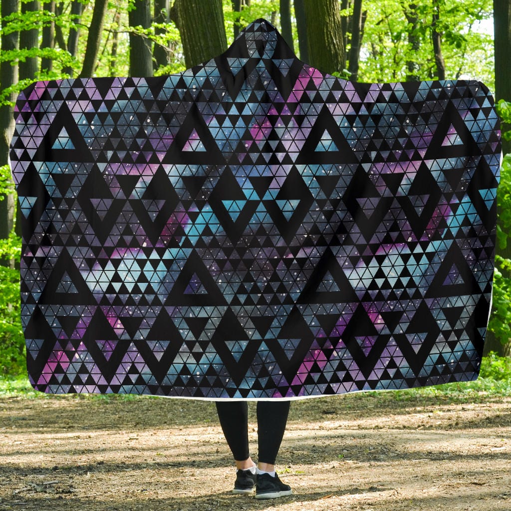 Hooded Blanket - Geometric Nebula - GiddyGoatStore