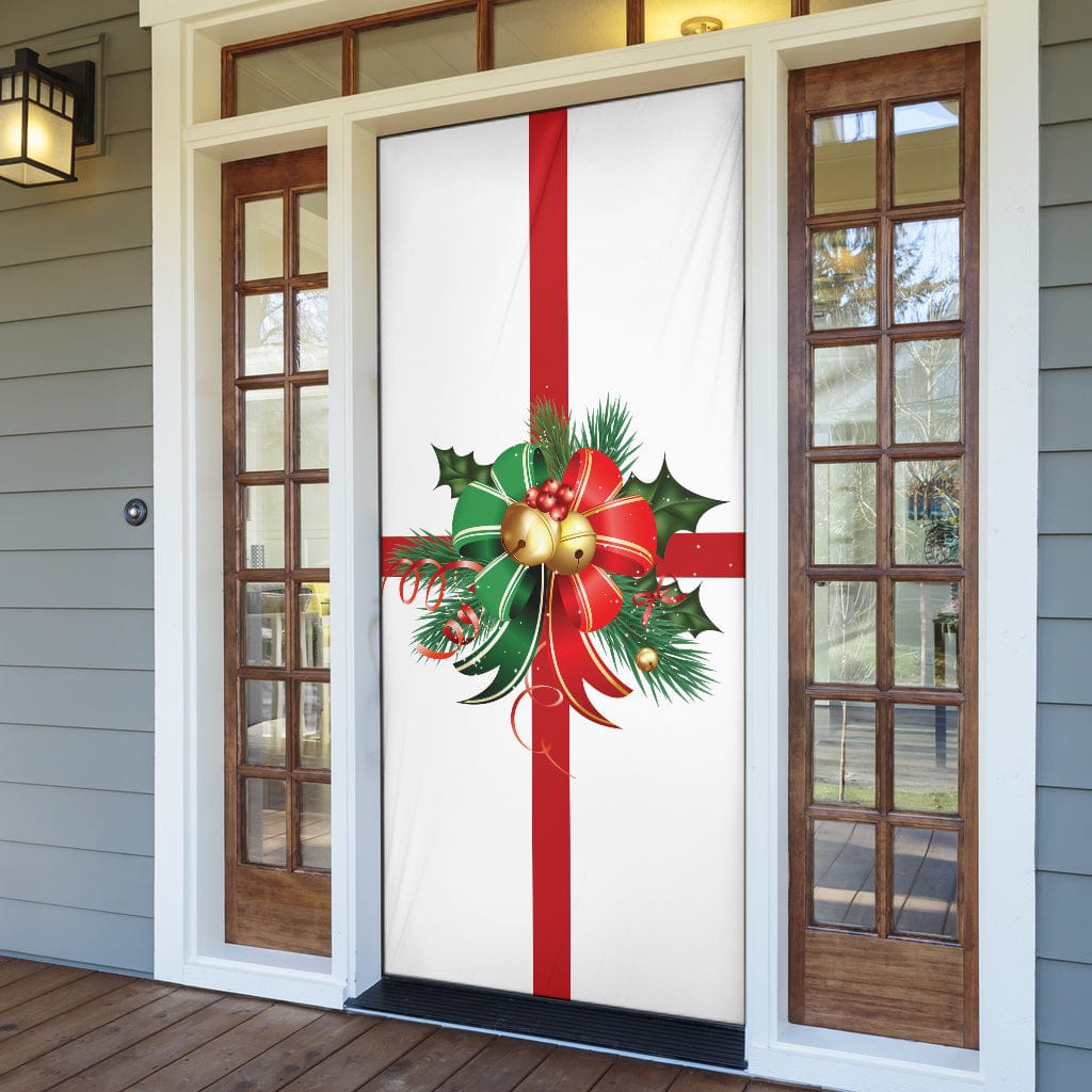 Door Sock - Christmas Decor Bow (White) - GiddyGoatStore