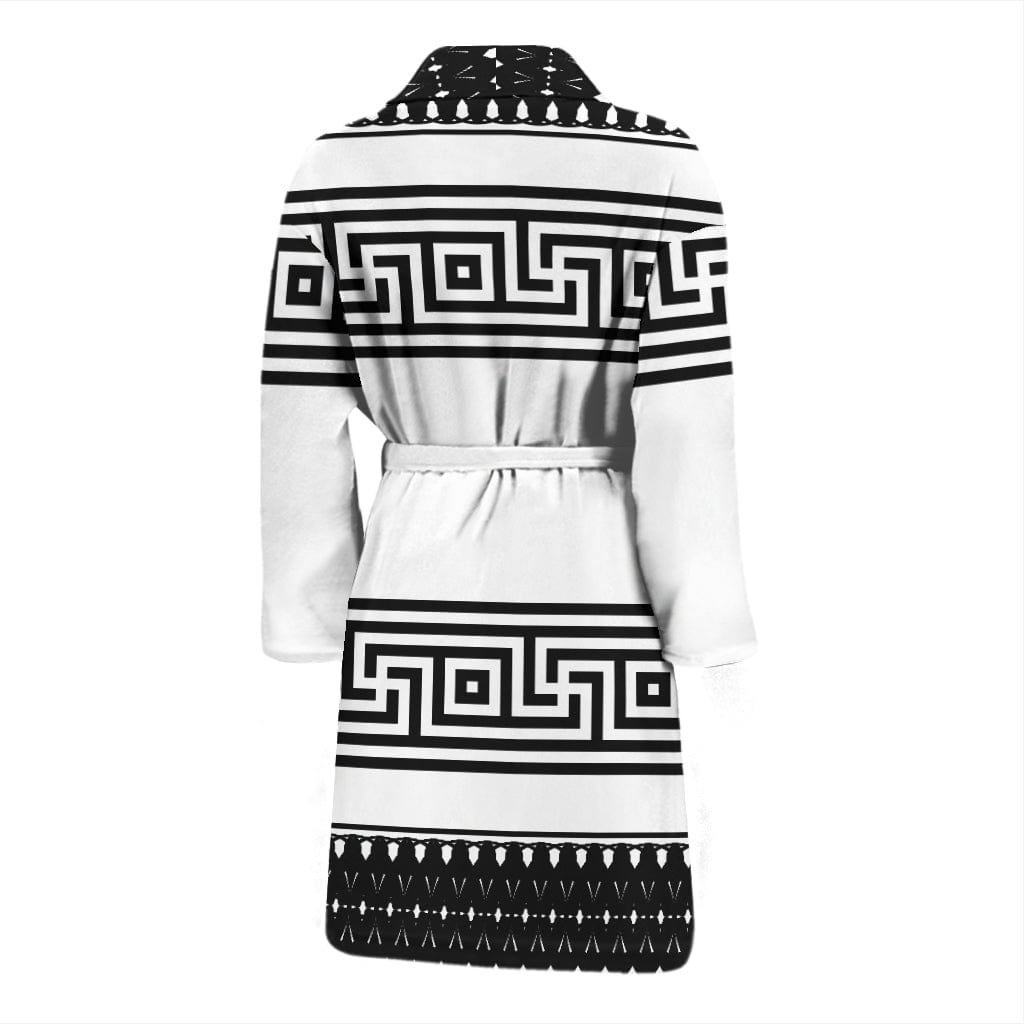 Bath Robe - Black and White Aztec Pattern - GiddyGoatStore