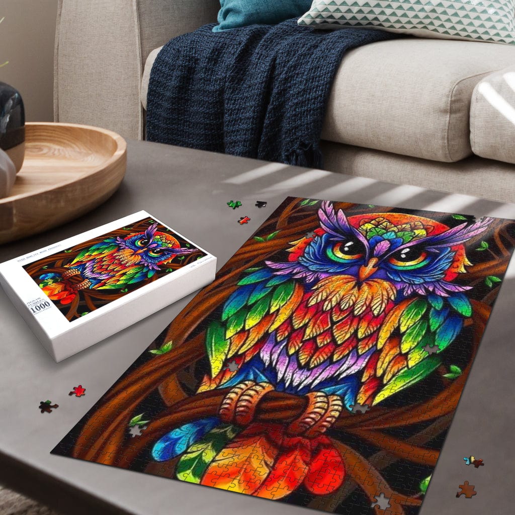 Jigsaw Puzzle - Vibrant Owl - GiddyGoatStore