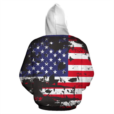 Hoodie - American Flag And Tags - GiddyGoatStore