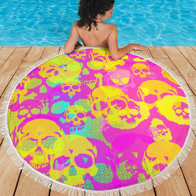 Beach Blanket - Yellow Skulls - GiddyGoatStore