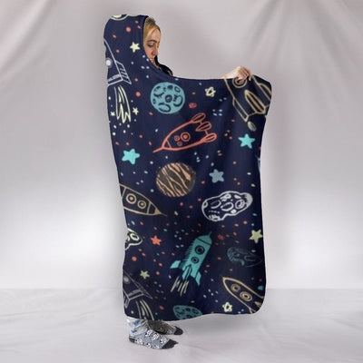 Hooded Blanket - Outer Space Chalkboard - GiddyGoatStore