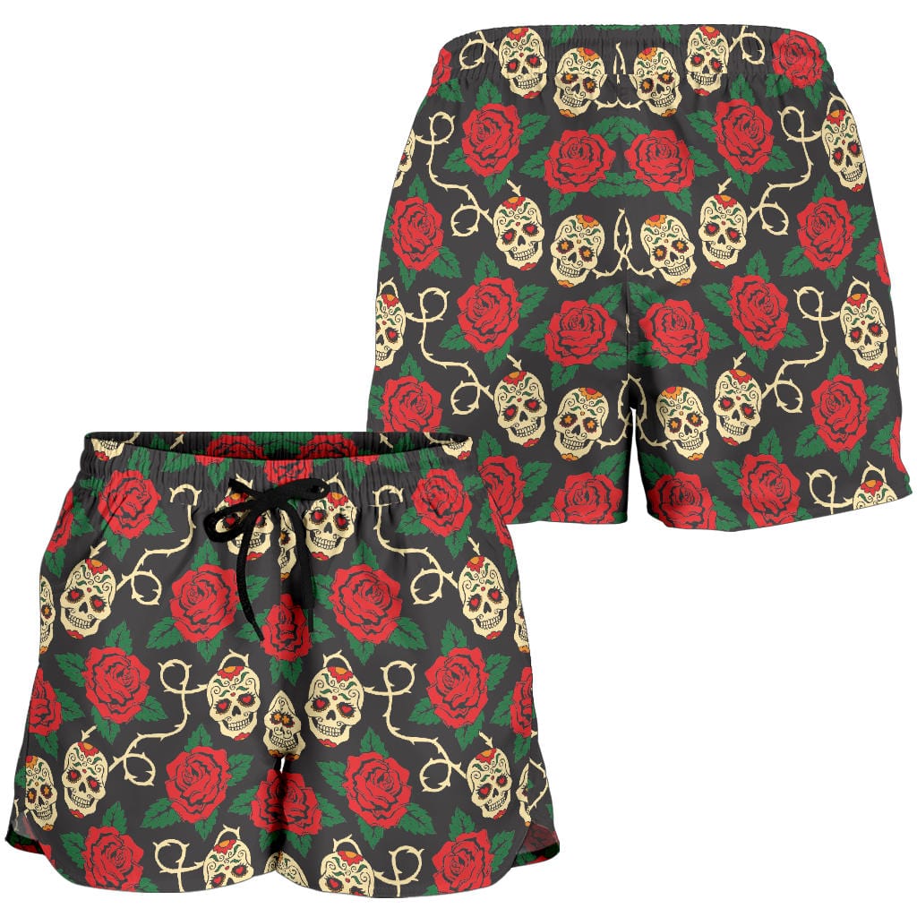 Shorts - Skulls and Roses - GiddyGoatStore