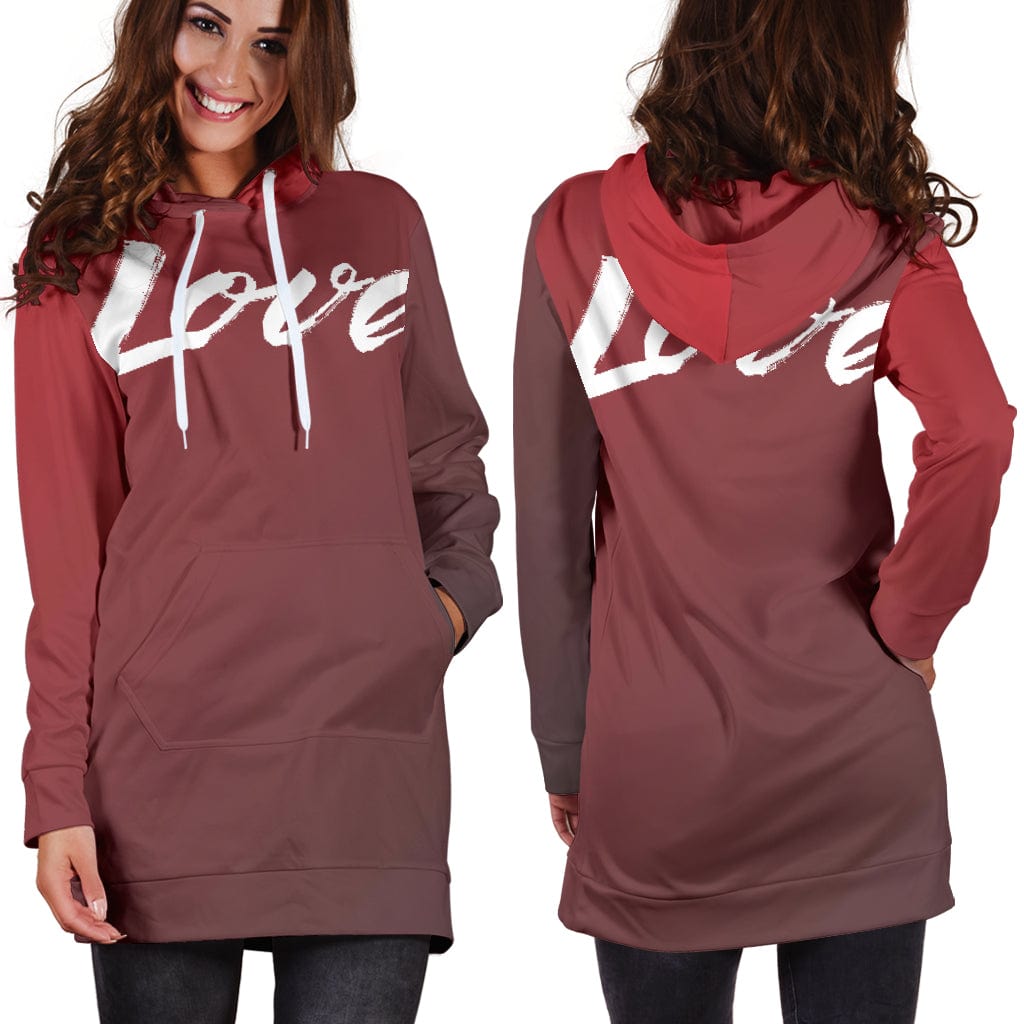 Hoodie Dress - Love - GiddyGoatStore