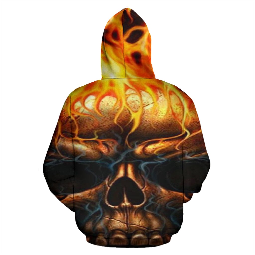 Hoodie - Skull Flames - GiddyGoatStore
