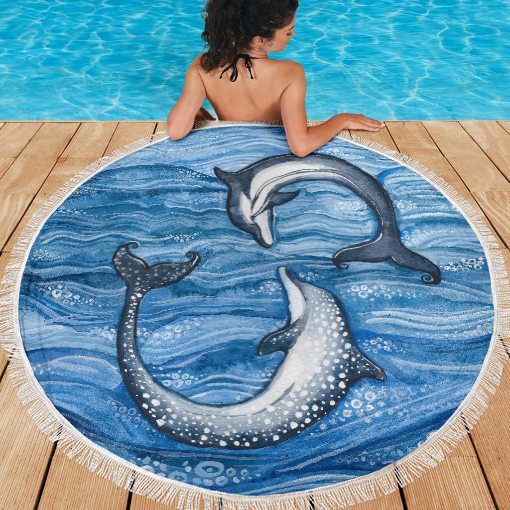 Beach Blanket - Dolphin Play - GiddyGoatStore