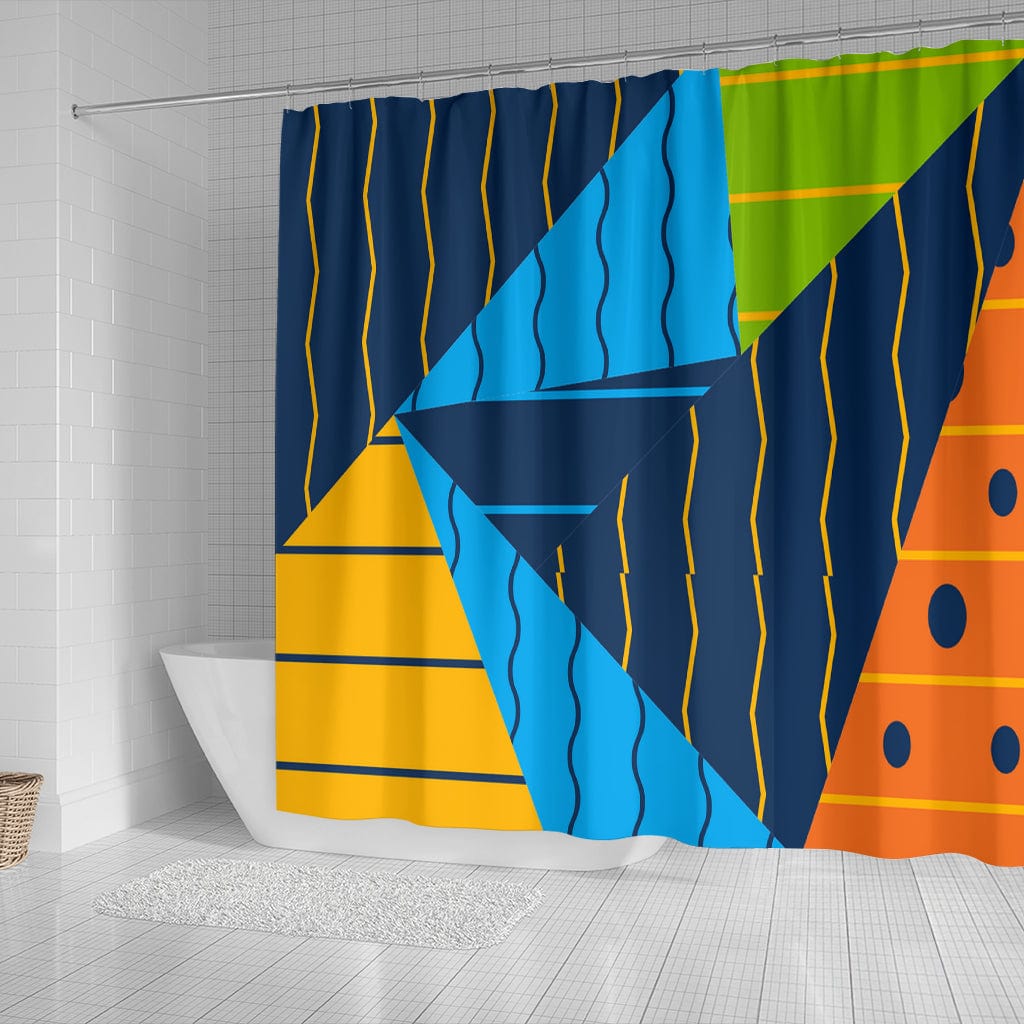 Shower Curtain - Triangles And Lines - GiddyGoatStore