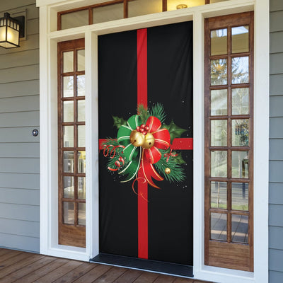 Door Sock - Christmas Decor Bow (Black) - GiddyGoatStore