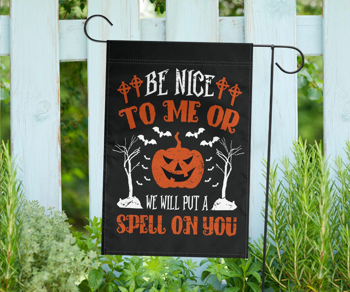 Flag - Be Nice To Me Halloween - GiddyGoatStore