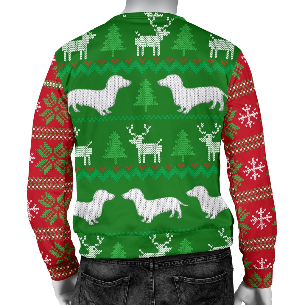 Sweater - Ugly Christmas Sweater For Men With Dachshund Dogs - GiddyGoatStore