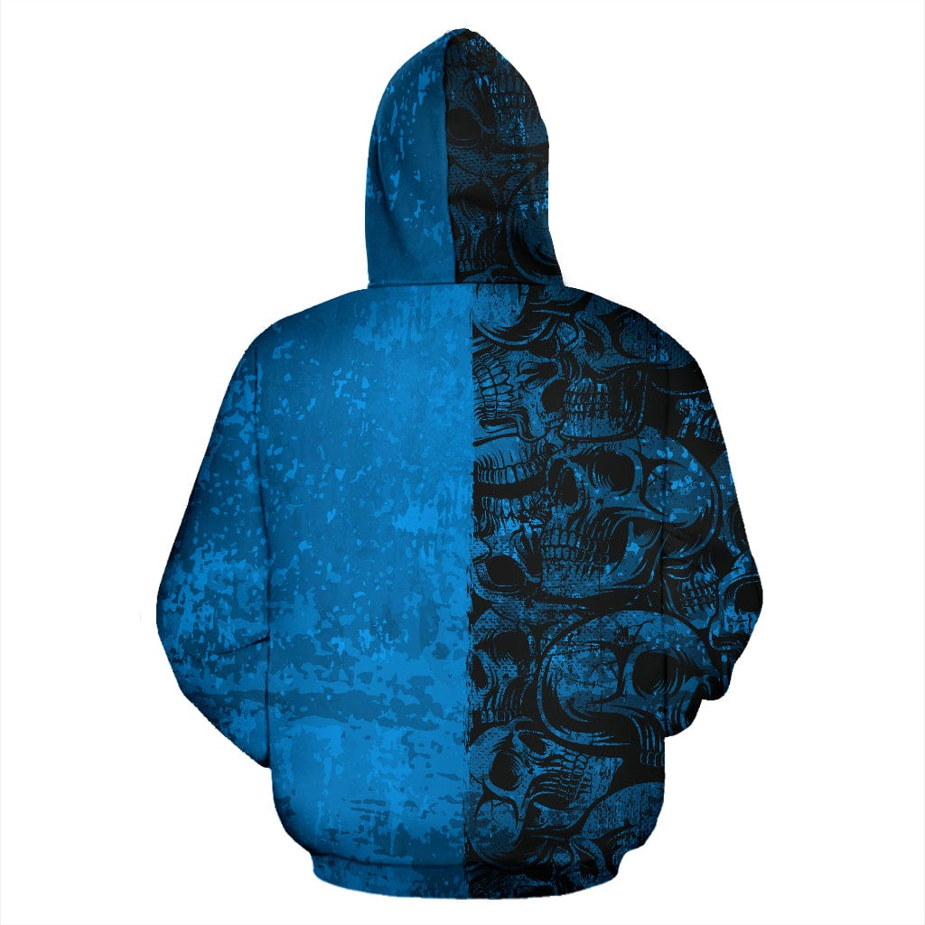 Hoodie - Blue Skull - GiddyGoatStore
