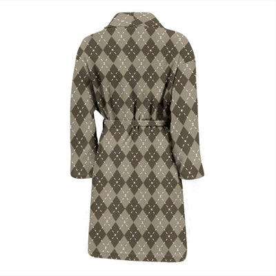 Bath Robe - Men's Chocolate Argyle - GiddyGoatStore