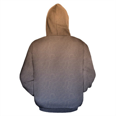 Zip-Up Hoodie - Topographic Print - GiddyGoatStore