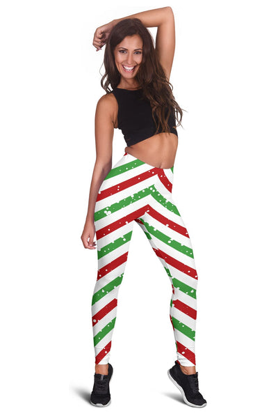 Leggings - Candy Cane Christmas - GiddyGoatStore