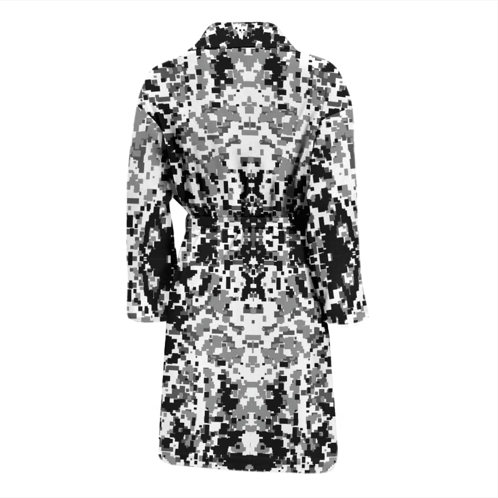 Bath Robe - Black & White Digital Camouflage - GiddyGoatStore