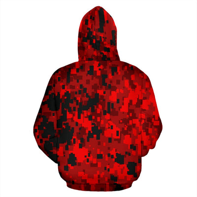 Hoodie - Red Digital Camouflage - GiddyGoatStore