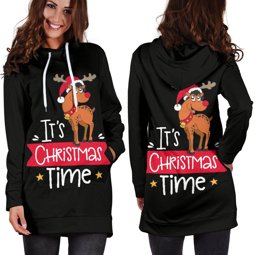 Hoodie Dress - Women's It's Christmas Time - GiddyGoatStore