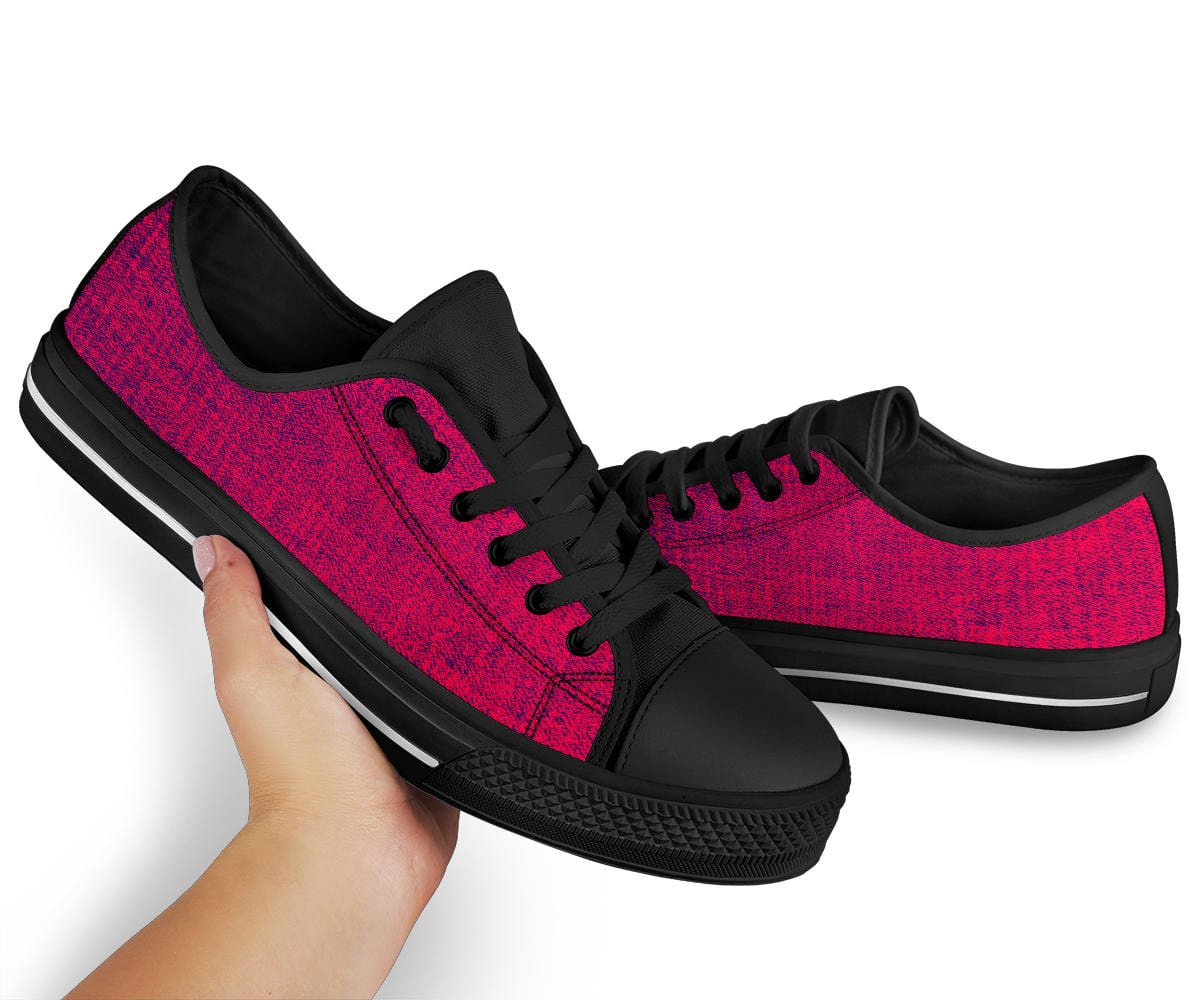 Low-Top Shoes - Pink Ink (Black Bottoms) - GiddyGoatStore