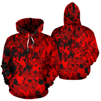 Hoodie - Red Digital Camouflage - GiddyGoatStore