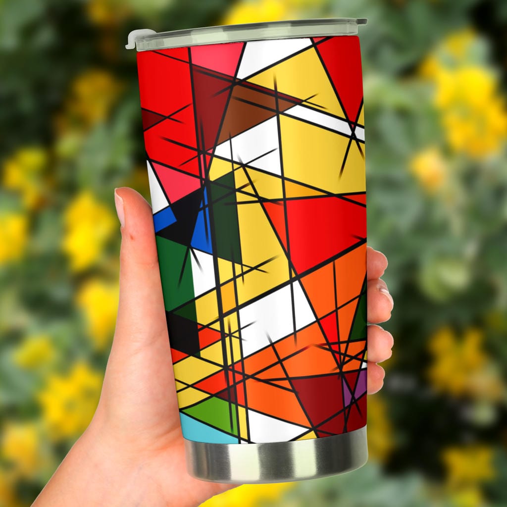 Tumbler - Abstract Stained Glass - GiddyGoatStore