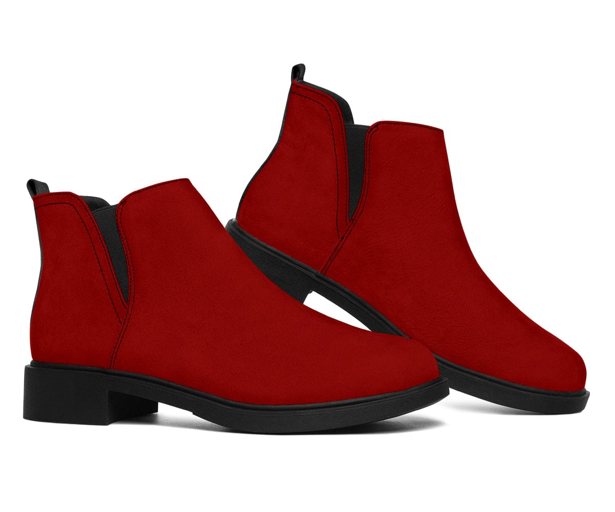 Suede Boots - Vegan Red Fashion - GiddyGoatStore