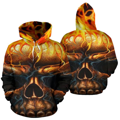 Hoodie - Skull Flames - GiddyGoatStore