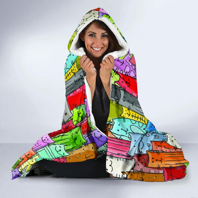 Hooded Blanket - Artsy Cats - GiddyGoatStore
