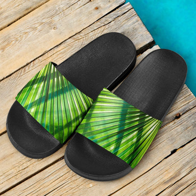 Sandals - Fan Palm Slide (Black) - GiddyGoatStore