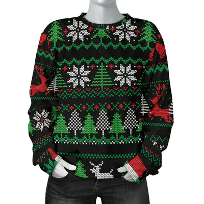 Sweater - Ugly Christmas Red Green Black Women's - GiddyGoatStore