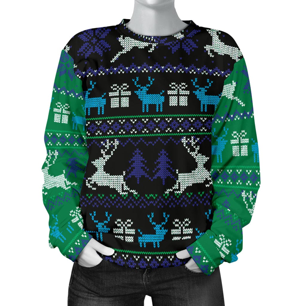 Sweater - Ugly Christmas Green and Blue - GiddyGoatStore