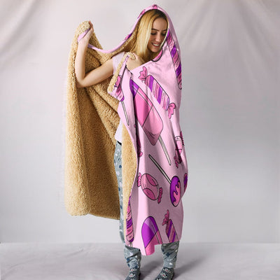 Hooded Blanket - Pink Ice Lollies - GiddyGoatStore