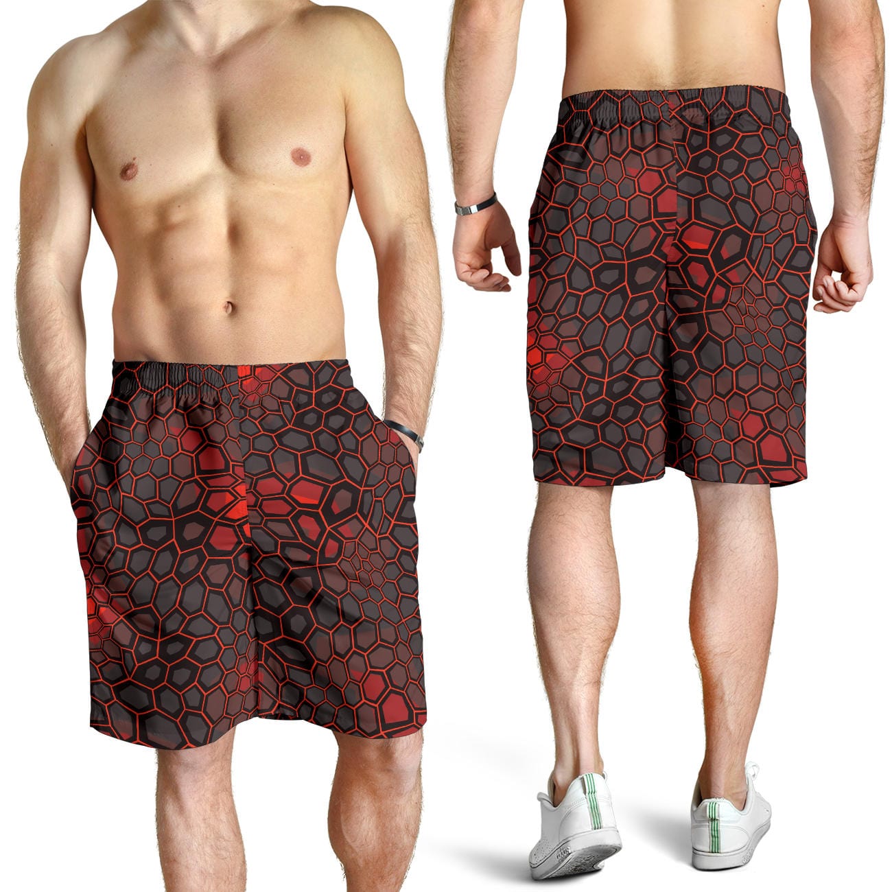Shorts - Men's Red and Gray - GiddyGoatStore