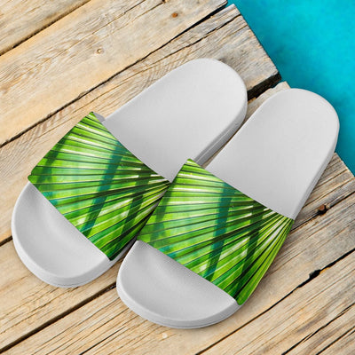 Sandals - Fan Palm Slide (White) - GiddyGoatStore