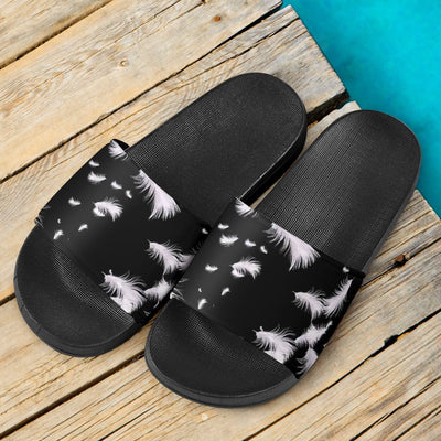 Sandals - Black & White Feather - GiddyGoatStore
