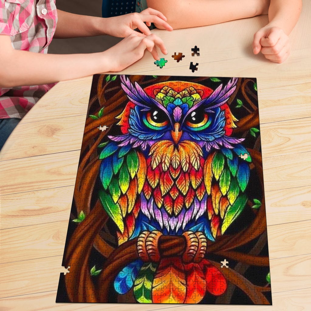 Jigsaw Puzzle - Vibrant Owl - GiddyGoatStore